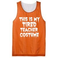 This Is My Tired Teacher Costume Halloween Educator Mesh Reversible Basketball Jersey Tank