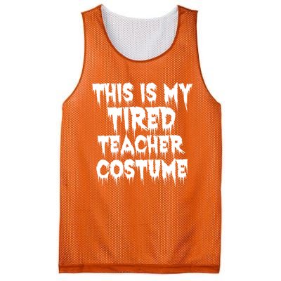 This Is My Tired Teacher Costume Halloween Educator Mesh Reversible Basketball Jersey Tank