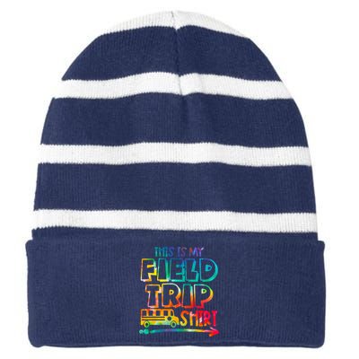 This Is My Field Trip Teachers Field Trip Day School Striped Beanie with Solid Band