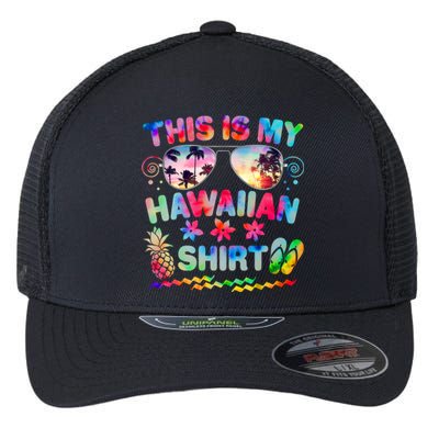 This Is My Hawaiian Shirt Tie Dye Sunglasses Flexfit Unipanel Trucker Cap