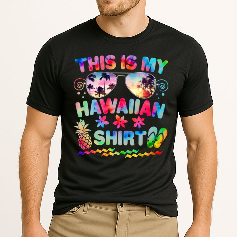 This Is My Hawaiian Shirt Tie Dye Sunglasses Cooling Performance Crew T-Shirt