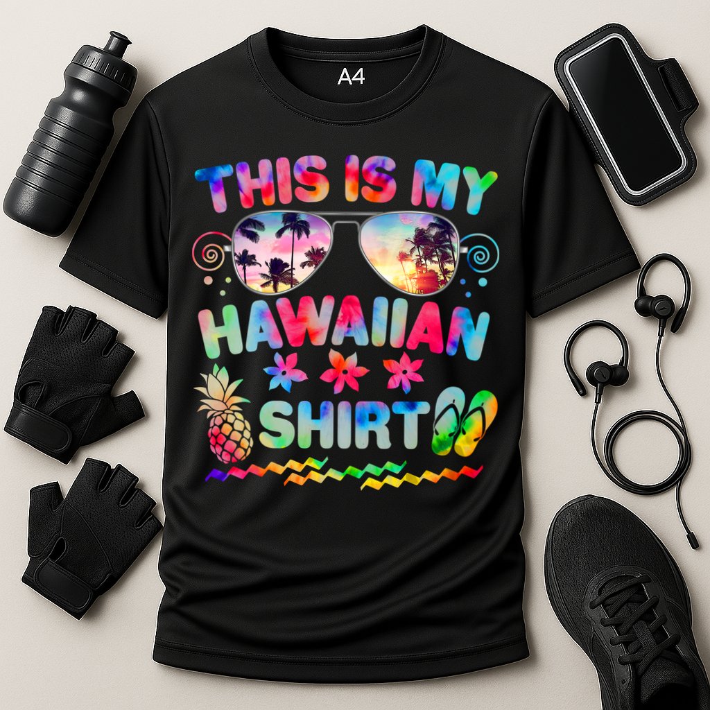 This Is My Hawaiian Shirt Tie Dye Sunglasses Cooling Performance Crew T-Shirt