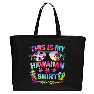 This Is My Hawaiian Shirt Tie Dye Sunglasses Cotton Canvas Jumbo Tote