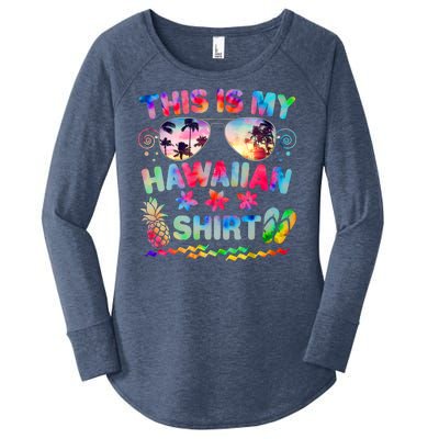 This Is My Hawaiian Shirt Tie Dye Sunglasses Women's Perfect Tri Tunic Long Sleeve Shirt