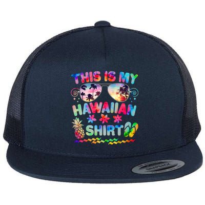 This Is My Hawaiian Shirt Tie Dye Sunglasses Flat Bill Trucker Hat