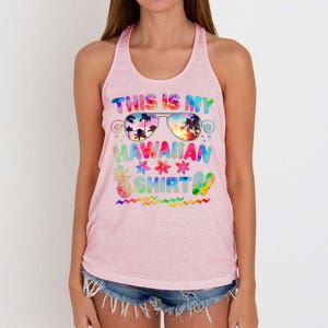 This Is My Hawaiian Shirt Tie Dye Sunglasses Women's Knotted Racerback Tank