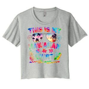 This Is My Hawaiian Shirt Tie Dye Sunglasses Women's Crop Top Tee