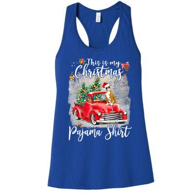 This Is My Christmas Pajama Gift Boxer Dog Xmas Gift Women's Racerback Tank