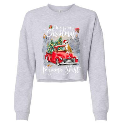 This Is My Christmas Pajama Gift Boxer Dog Xmas Gift Cropped Pullover Crew