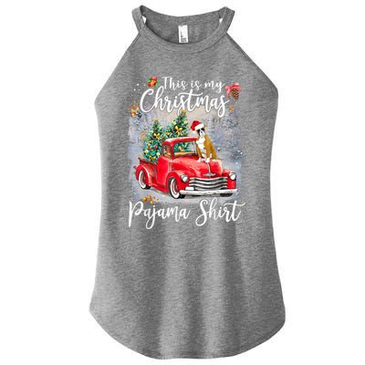 This Is My Christmas Pajama Gift Boxer Dog Xmas Gift Women’s Perfect Tri Rocker Tank