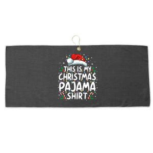 This Is My Christmas Pajama Funny Xmas Pjs Large Microfiber Waffle Golf Towel