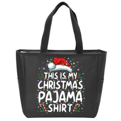 This Is My Christmas Pajama Funny Xmas Pjs Zip Tote Bag