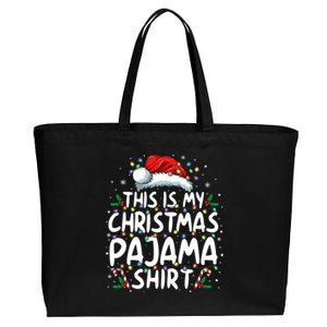 This Is My Christmas Pajama Funny Xmas Pjs Cotton Canvas Jumbo Tote