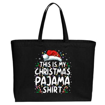 This Is My Christmas Pajama Funny Xmas Pjs Cotton Canvas Jumbo Tote