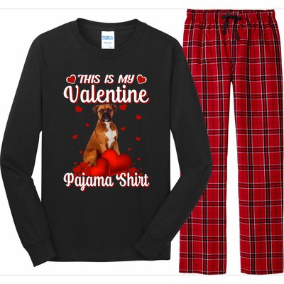 This Is My Valentine Pajama Boxer Dog Puppy Lover Funny Gift Long Sleeve Pajama Set