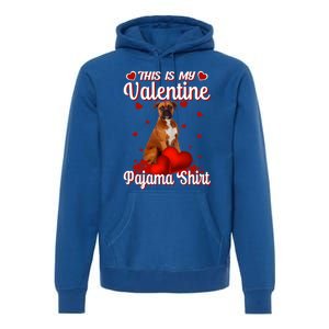 This Is My Valentine Pajama Boxer Dog Puppy Lover Funny Gift Premium Hoodie