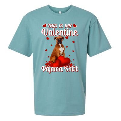 This Is My Valentine Pajama Boxer Dog Puppy Lover Funny Gift Sueded Cloud Jersey T-Shirt