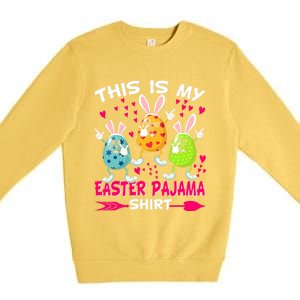 This Is My Easter Pajama Gift Dabbing Bunny Easter Egg Cute Gift Premium Crewneck Sweatshirt