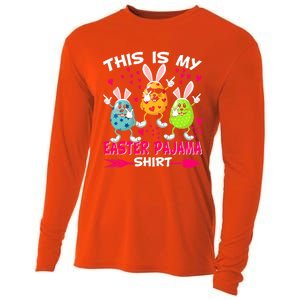 This Is My Easter Pajama Gift Dabbing Bunny Easter Egg Cute Gift Cooling Performance Long Sleeve Crew