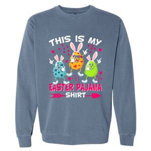 This Is My Easter Pajama Gift Dabbing Bunny Easter Egg Cute Gift Garment-Dyed Sweatshirt