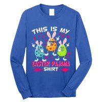 This Is My Easter Pajama Gift Dabbing Bunny Easter Egg Cute Gift Long Sleeve Shirt