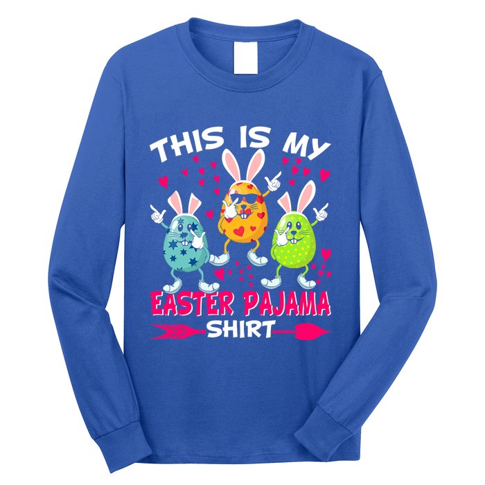 This Is My Easter Pajama Gift Dabbing Bunny Easter Egg Cute Gift Long Sleeve Shirt