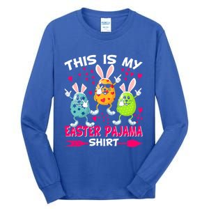 This Is My Easter Pajama Gift Dabbing Bunny Easter Egg Cute Gift Tall Long Sleeve T-Shirt