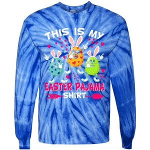 This Is My Easter Pajama Gift Dabbing Bunny Easter Egg Cute Gift Tie-Dye Long Sleeve Shirt