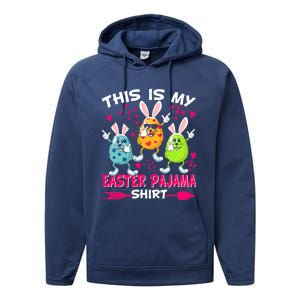 This Is My Easter Pajama Gift Dabbing Bunny Easter Egg Cute Gift Performance Fleece Hoodie