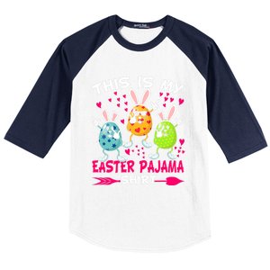 This Is My Easter Pajama Gift Dabbing Bunny Easter Egg Cute Gift Baseball Sleeve Shirt