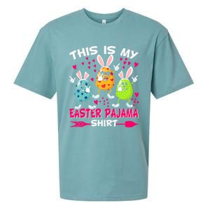 This Is My Easter Pajama Gift Dabbing Bunny Easter Egg Cute Gift Sueded Cloud Jersey T-Shirt