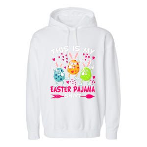 This Is My Easter Pajama Gift Dabbing Bunny Easter Egg Cute Gift Garment-Dyed Fleece Hoodie