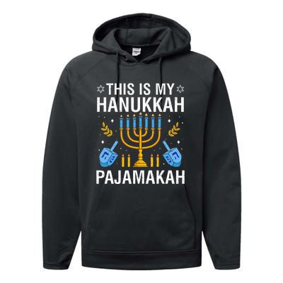 This Is My Hanukkah Pajamakah Menorah Chanukah  Performance Fleece Hoodie