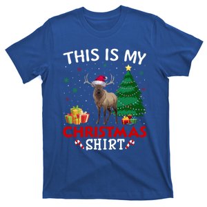 This Is My Elk Santa Hat Christmas Pajama Gift T-Shirt