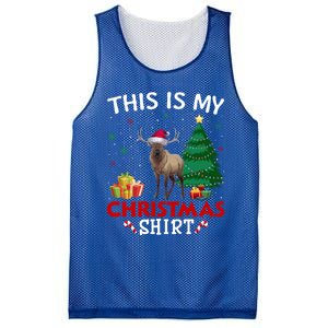 This Is My Elk Santa Hat Christmas Pajama Gift Mesh Reversible Basketball Jersey Tank