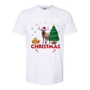 This Is My Elk Santa Hat Christmas Pajama Gift Softstyle CVC T-Shirt