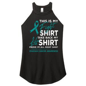 This Is My Fight Ovarian Cancer Awareness Teal Ribbon Women's Perfect Tri Rocker Tank