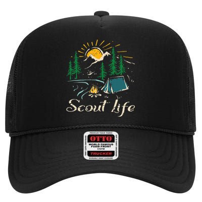 This Is My Camping Happy Camper Scout Life High Crown Mesh Back Trucker Hat