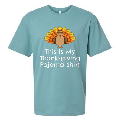 This Is My Thanksgiving Pajama Turkey Day Sueded Cloud Jersey T-Shirt