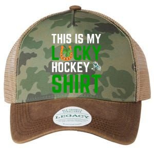 This Is My Lucky Hockey Gift Sport Game St Patrick's Day Funny Gift Legacy Tie Dye Trucker Hat