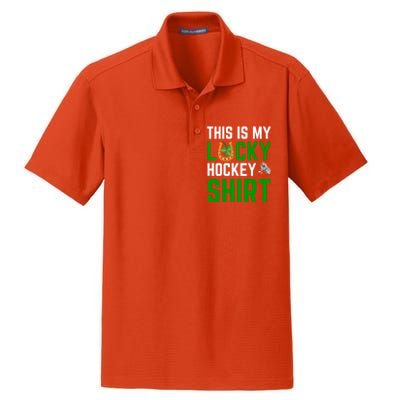 This Is My Lucky Hockey Gift Sport Game St Patrick's Day Funny Gift Dry Zone Grid Polo