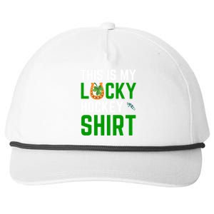 This Is My Lucky Hockey Gift Sport Game St Patrick's Day Funny Gift Snapback Five-Panel Rope Hat