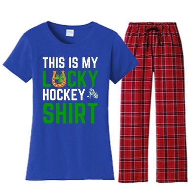 This Is My Lucky Hockey Gift Sport Game St Patrick's Day Funny Gift Women's Flannel Pajama Set