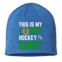 This Is My Lucky Hockey Gift Sport Game St Patrick's Day Funny Gift Sustainable Beanie