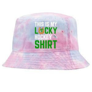 This Is My Lucky Hockey Gift Sport Game St Patrick's Day Funny Gift Tie-Dyed Bucket Hat