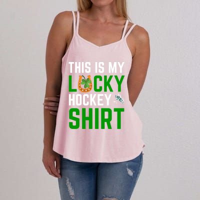 This Is My Lucky Hockey Gift Sport Game St Patrick's Day Funny Gift Women's Strappy Tank