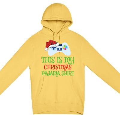 This Is My Christmas Pajamas Santa Hat Video Game Christmas Great Gift Premium Pullover Hoodie