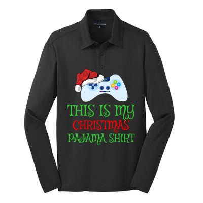 This Is My Christmas Pajamas Santa Hat Video Game Christmas Great Gift Silk Touch Performance Long Sleeve Polo