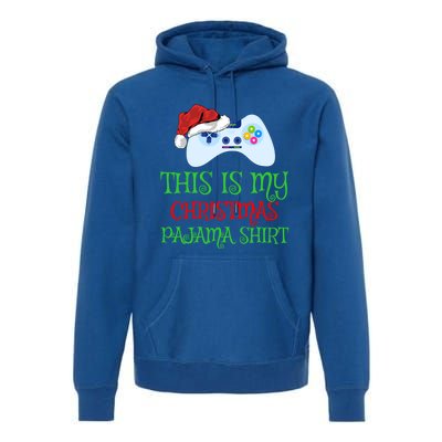 This Is My Christmas Pajamas Santa Hat Video Game Christmas Great Gift Premium Hoodie