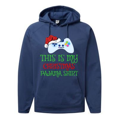 This Is My Christmas Pajamas Santa Hat Video Game Christmas Great Gift Performance Fleece Hoodie